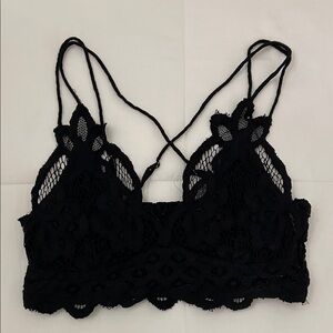 Elegant Free People Black Lace Bralette